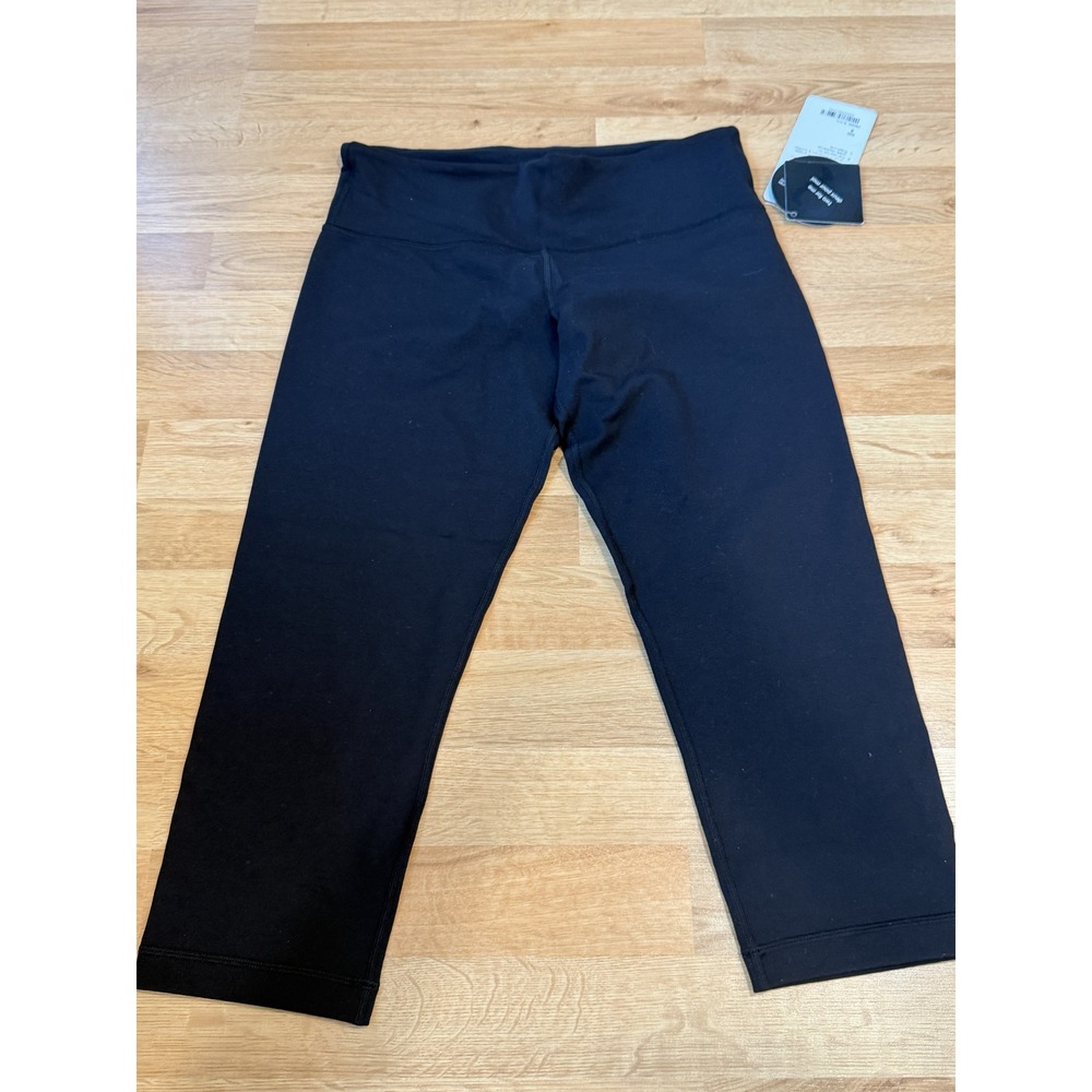 Lululemon Wunder Under Crop Leggings Black Mid Rise Yoga Pants Size 8 NWT